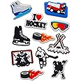 Moifom 11PCS I Love Hockey Shoes Decoration Charms fits for Clog Sandals, Field Hockey Sport Shoe Decorations for Men Adults Women Party Favor