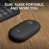 Logitech Pebble Mouse 2 M350s Bluetooth Wireless Graphite Slim Quiet 3-Device view 2