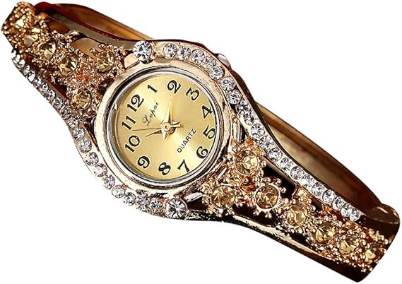 Amazon レディースブレスレットウォッチ レディースラグジュアリージュエリーラインストーンダイヤモンド腕時計 M レディース腕時計 腕時計 通販
