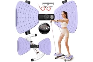RENRUI Waist Twister Machine Exercise Fitness Tool, Ab Twister Board with the Smart LED Digital Monitor, 300lbS Capacity & 20dB Ultra-Quiet, Anti-Slip Home Gym Workout Equipment for Women Belly Fat