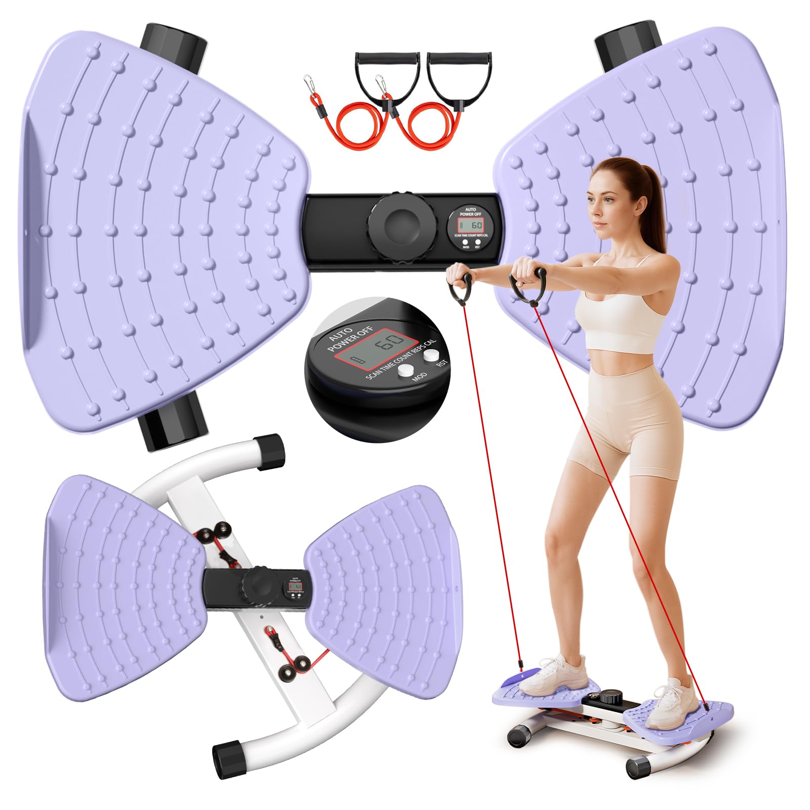 Photo 1 of RENRUI Waist Twister Machine for Abs Workout, Core Exercise & Slim Waist - 300 lbs Weight Capacity, 20dB Silent with Digital Display, Anti-Slip Base & Foot Massager - Home Gym Equipment