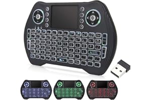 EASYTONE Mini Wireless Keyboard with Touchpad, Backlit Handheld Android TV Box Remote Keyboard for Smart TV HTPC PS3 XBO X360