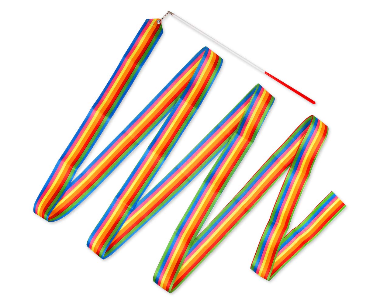 SCSpecial Rhythmic Gymnastics Ribbon 4m Dance Streamer on Stick for Baton Twirling