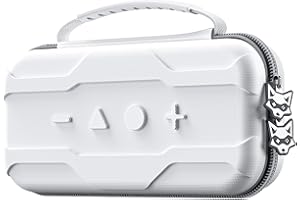 AXYBCOOL Switch Carry Case Compatible with Nintendo Switch 2(2025), Portable Hard Shell Switch 2 Case Travel Protective for Accessories and Games with Cute Fox shaped Zippers-White