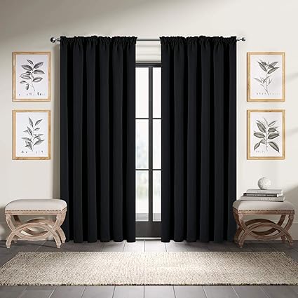 Ir Pencil Pleat Thermal Eyelet Blackout Window Curtains Wide 66