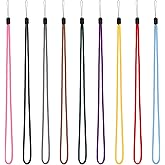Styquenzer 9 Pack Neck Lanyard for Keys Solid Color, Neck Strap Lanyard, Long Thin Neck Straps for Pens, Mobile Phones, Keys, Cards, Whistles 17.32 Inch Lanyard with String Loop (9 Colors)