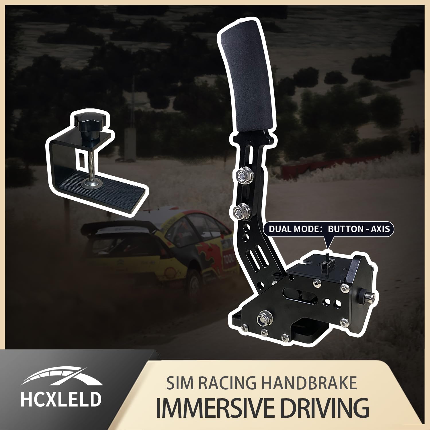 HCXLELD Sim Racing Handbrake, G29 G923 T598P T300RS T248P T128P T150 DDPRO DD1 Steering Wheel Compatible with PS4/PS5, G920 G923 TMX T248X T128X TX Steering Wheel Compatible with XBOX Series X/S, and included table clamp