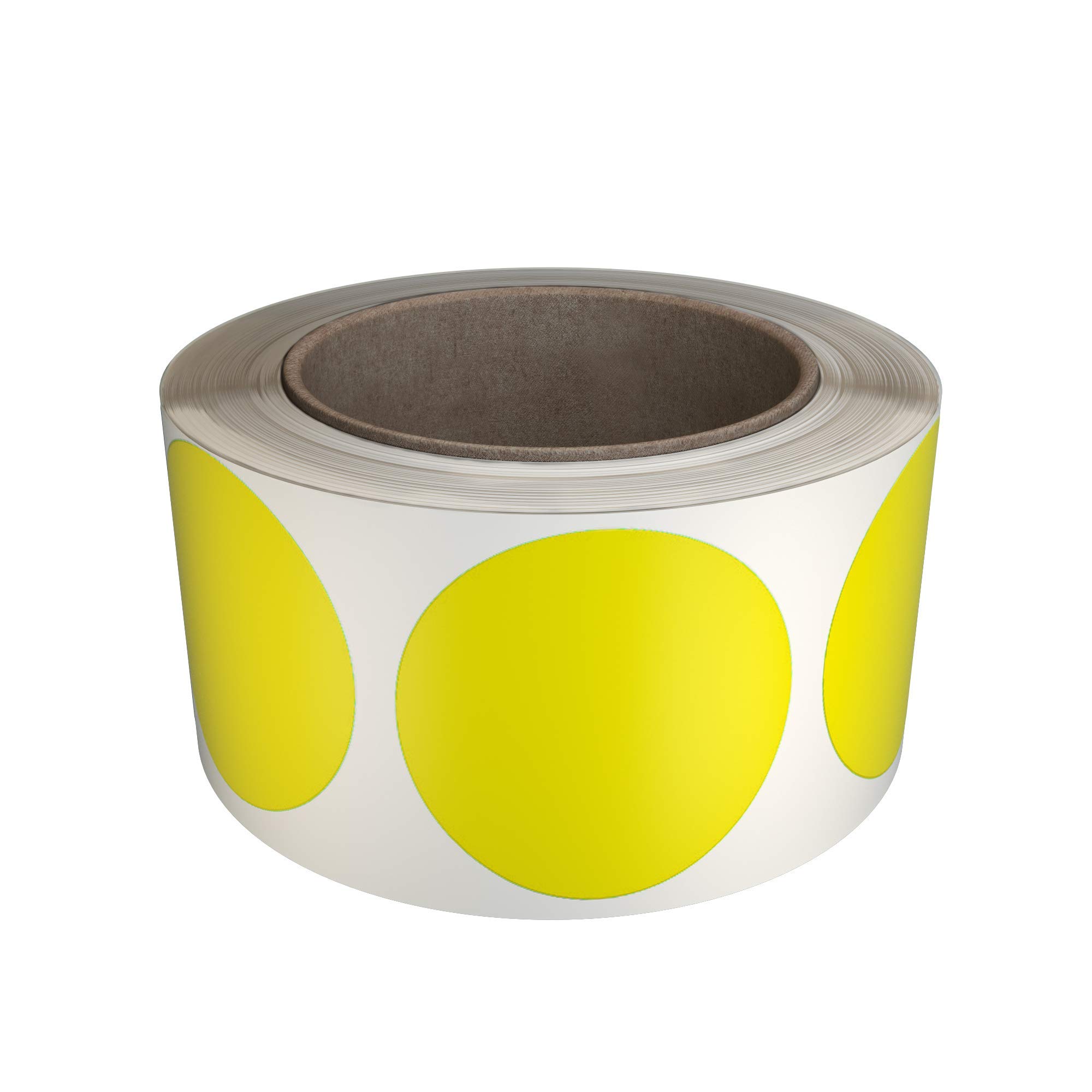 Royal Green Coloured Dot Stickers 2 Inch Diameter Color Coding Labels in Yellow 5cm (50mm) 600 Pack