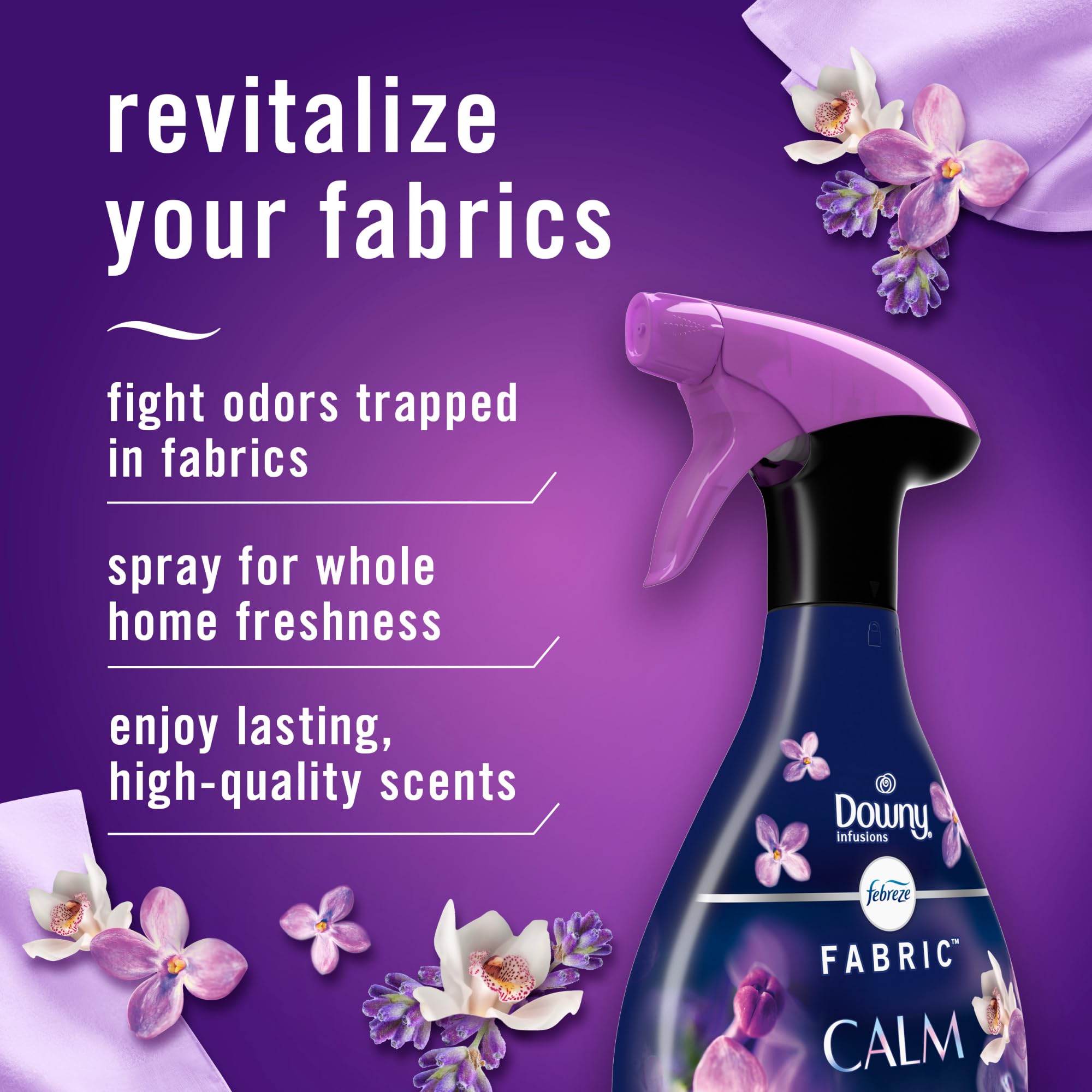 Febreze Odor-Fighting Fabric Refresher, Downy Calm and Downy April Fresh, 16.9oz, 2 pack