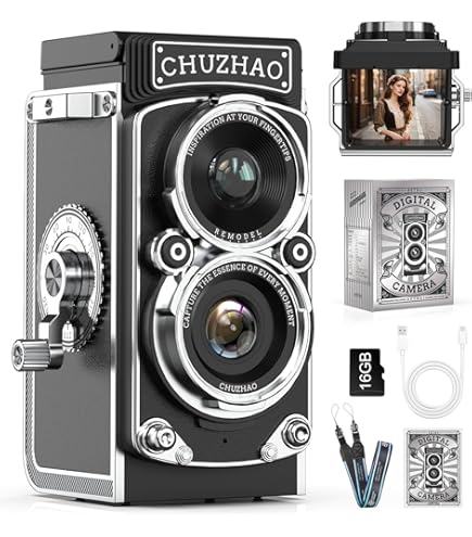 Amazon.com : CHUZHAO Digital Camera Retro, Portable TLR Style Twin