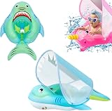 COSORO Newborn Baby Swimming Float 3-12 Months Blue Shark Sun Canopy