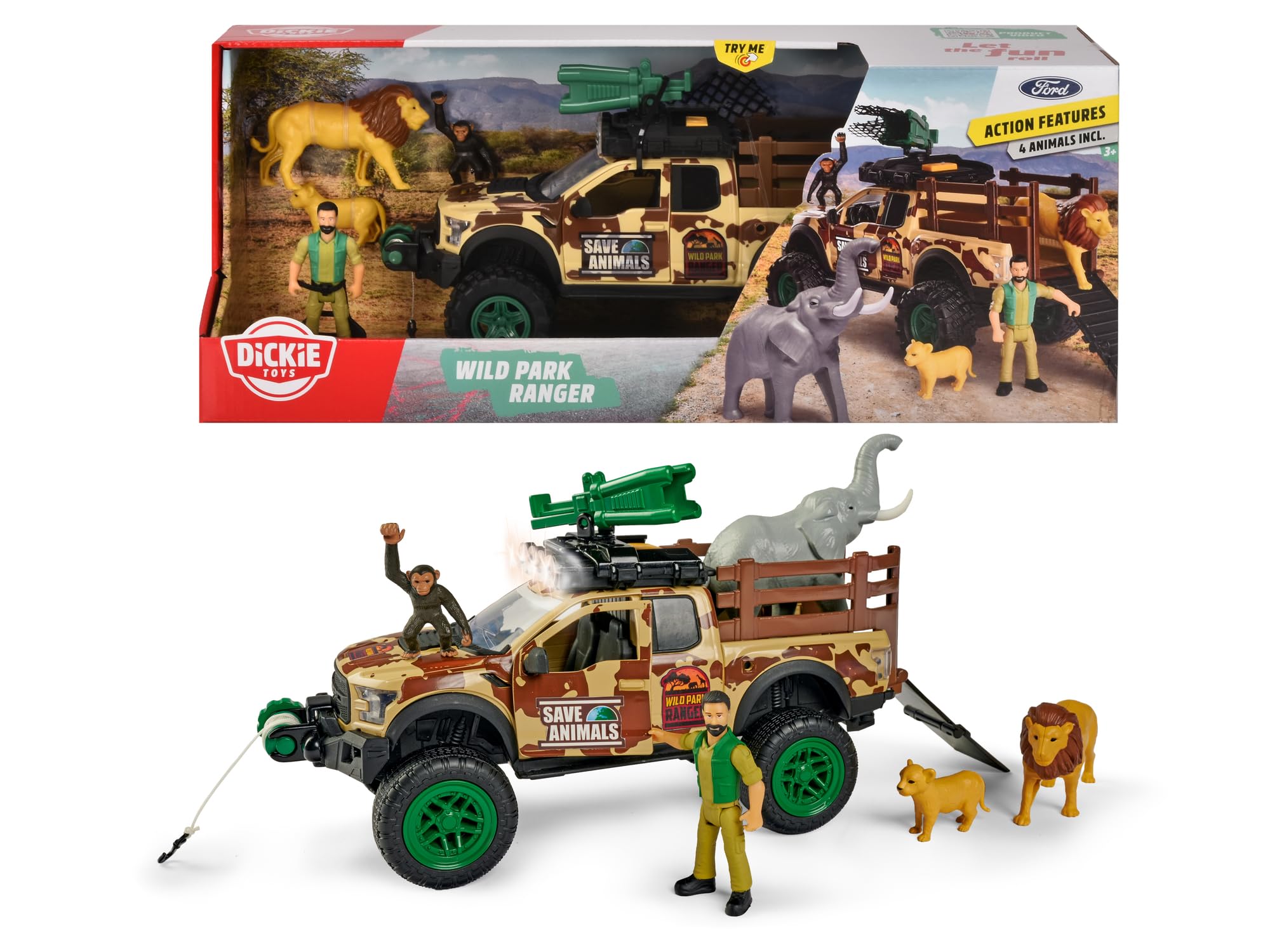 Dickie Toys Wild Park Ranger Set Try Me 203837016 Camo