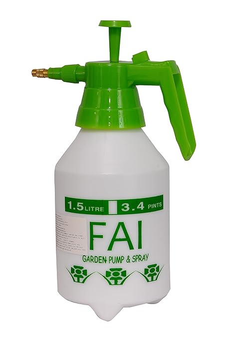 Natures Plus FAI Garden Pump Pressure Sprayer Lawn Sprinkler Water Mister Spray Bottle for Herbicides, Pesticides, Fertilizers, Plants Flowers 1.5 Liter Capacity (Multicolor)