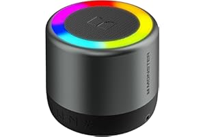 Monster S270 Bluetooth Speaker, Mini Portable Speaker with 360° Surround Sound, Bluetooth 6.0, Colorful Lights, TWS Paring, I
