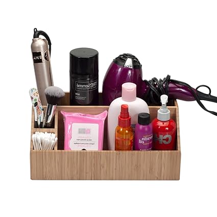 Mobilevision Bamboo Bathroom Tray Caddy Organizer For Beauty
