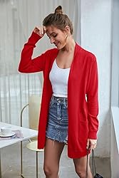 Womens Lightweight Long Sleeve Open Front Long