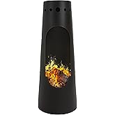 Sunnydaze Santa Fe Large Wood Burning Chiminea Outdoor Fireplace, 50" | Black, Steel, Easy Assembly, Outdoor Chimney Firepit, Metal Chiminea Fire Pit for Outside Patio or Backyard
