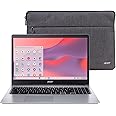 Acer Chromebook 315 CB315-3H-C19A Laptop Intel Celeron N4000 15.6 HD (1366 x 768) Display | 4GB LPDDR4 | 64GB eMMC | Intel Wireless 802.11ac Gigabit Wi-Fi | Chrome OS | Sleeve | Pure Silver