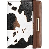 Passport Holder Cover Travel RFID Blocking Passport Cover Rose Gold Cute Flowers Passport Wallet with Elastic Band for Women