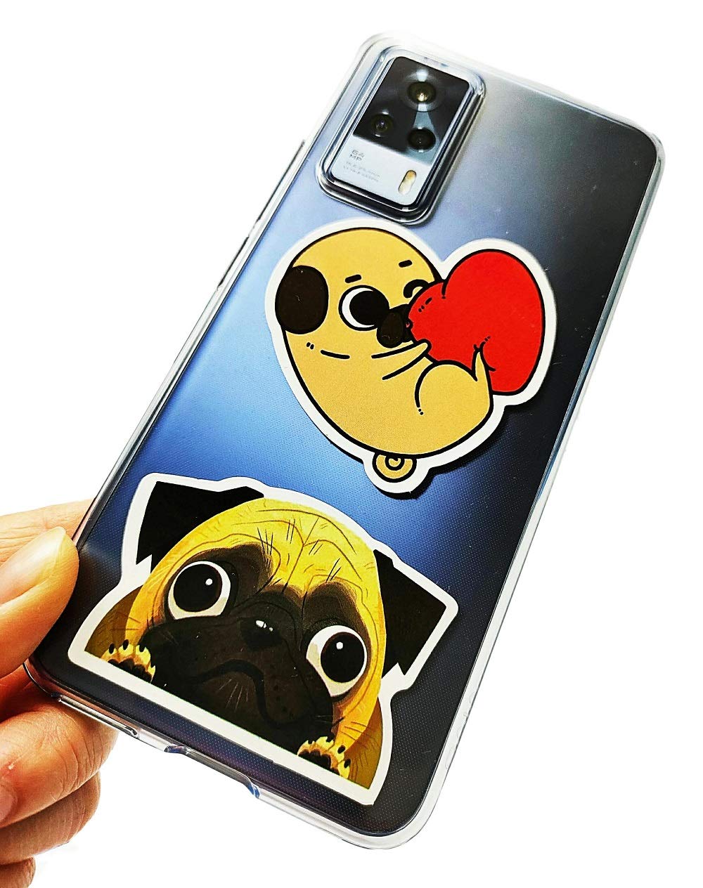 50 Pcs Cute Funny Pug Waterproof Vinyl Stickers Decals for Water Bottles Laptop Phone Cases, Dog Puppy Stickers Pack for Kids Teens, Teacher Reward Stickers, DIY Pug Theme Party Favor & Supplies