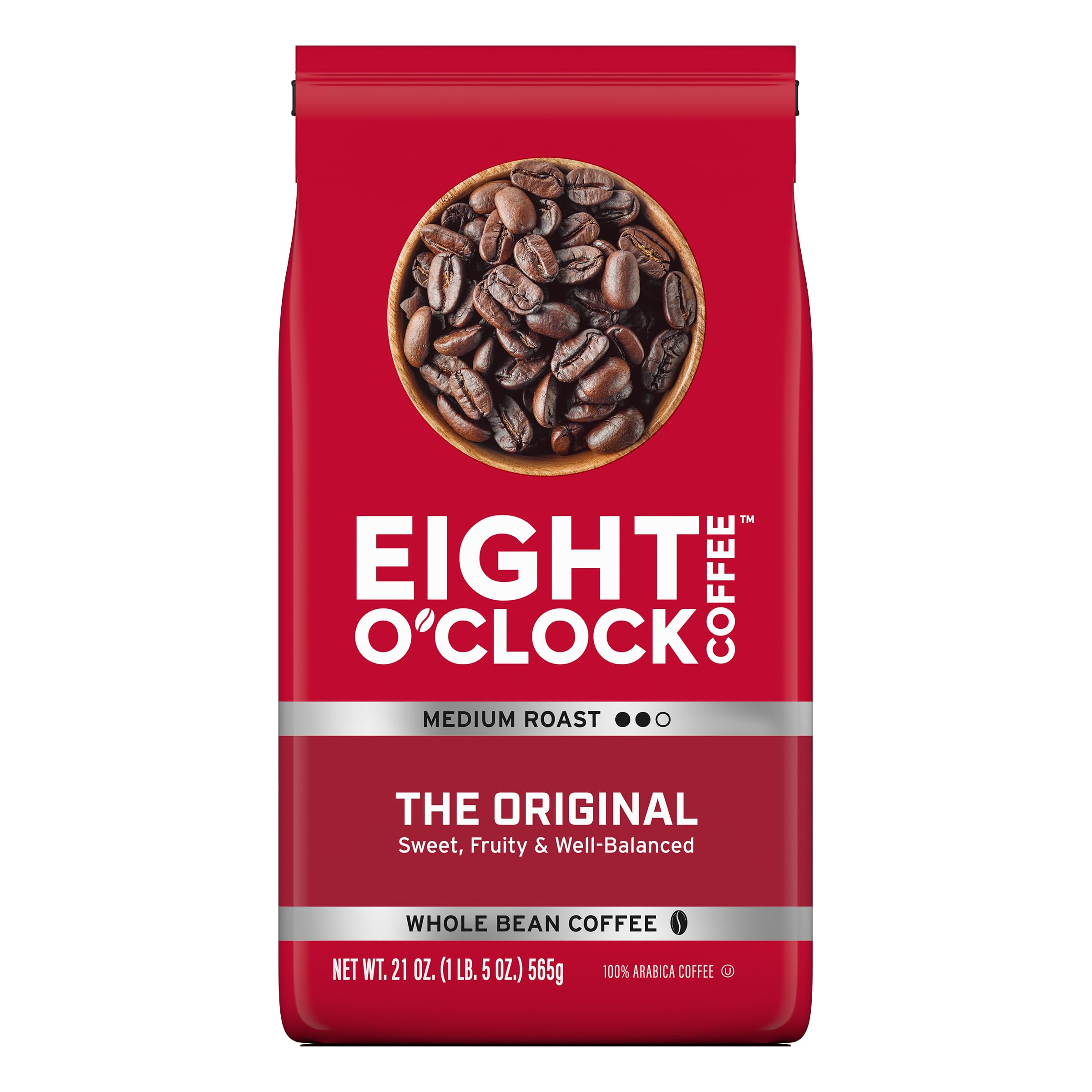 Photo 1 of ***EXP DECEMBER 12 2025****Eight O'Clock Coffee The Original, 21 Ounce (Pack of 1) Medium Roast Whole Bean Coffee, 100% Arabica, Kosher Certified
