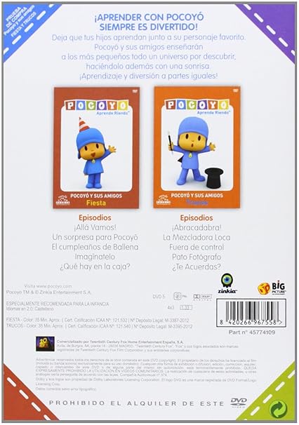 Pocoyo Fiesta/ Trucos (2) [DVD]: Amazon.es: Animación, David Cantolla (Creator), Luis Gallego (Creator), Guillermo Garcia (Creator), Animación, N/A: Cine y Series TV