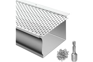 NUCHOICE Aluminum Gutter Guards 5” Width, 48” Panels Cover 52 PCS 208ft Total Length, Includes Screws & Magnetic Hex Driver, 