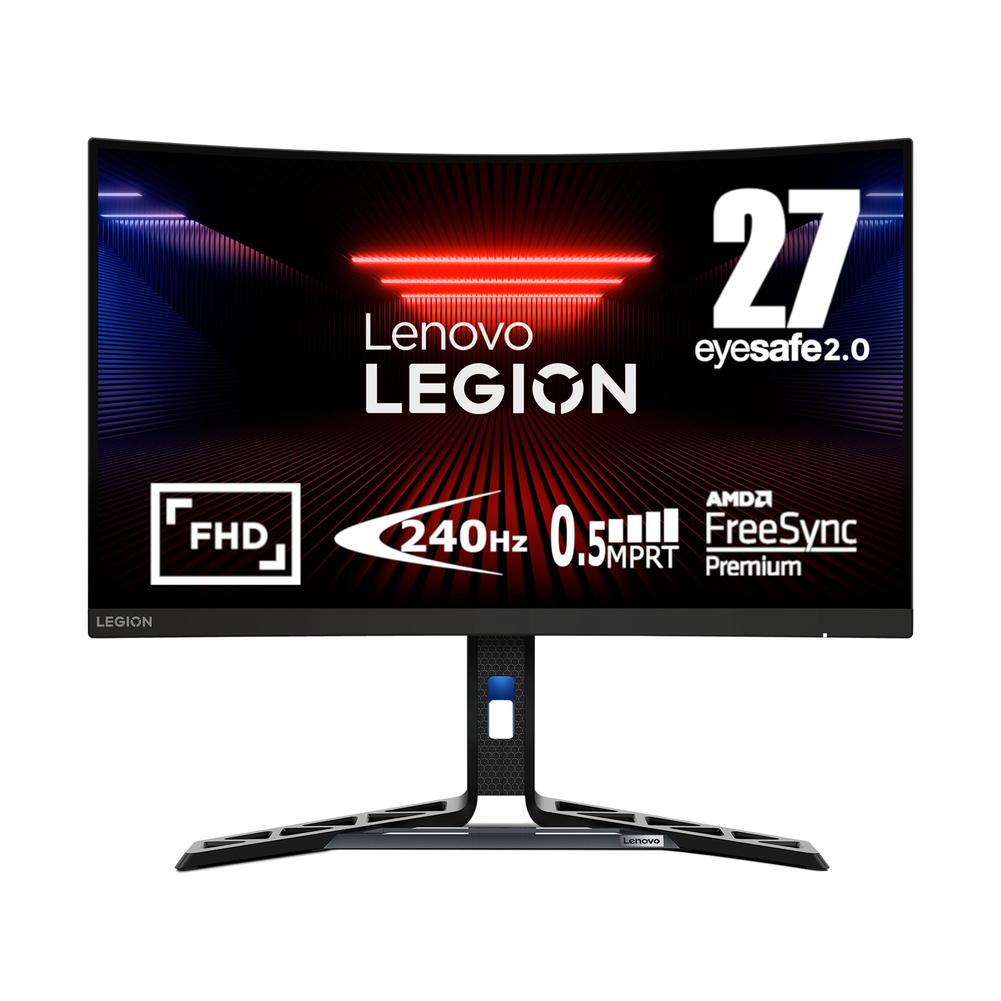 Lenovo Legion R27fc-30 Gaming Monitor, 27" FHD Curved, 280Hz, 0.5ms MPRT, AMD FreeSync, VESA Adaptive Sync, Lift/Tilt/Pivot/Swivel Stand, HDMI 2.1 and DisplayPort 1.4, 350 nits, Raven Black