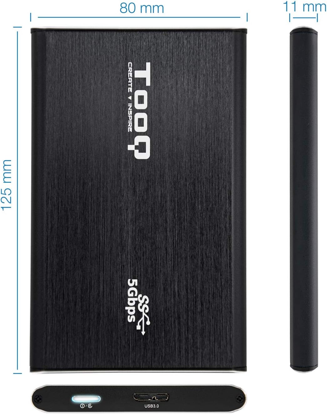 TooQ TQE 2529B External Enclosure for Hard Drives - 2.5 Inches, Color: Black - Image 5