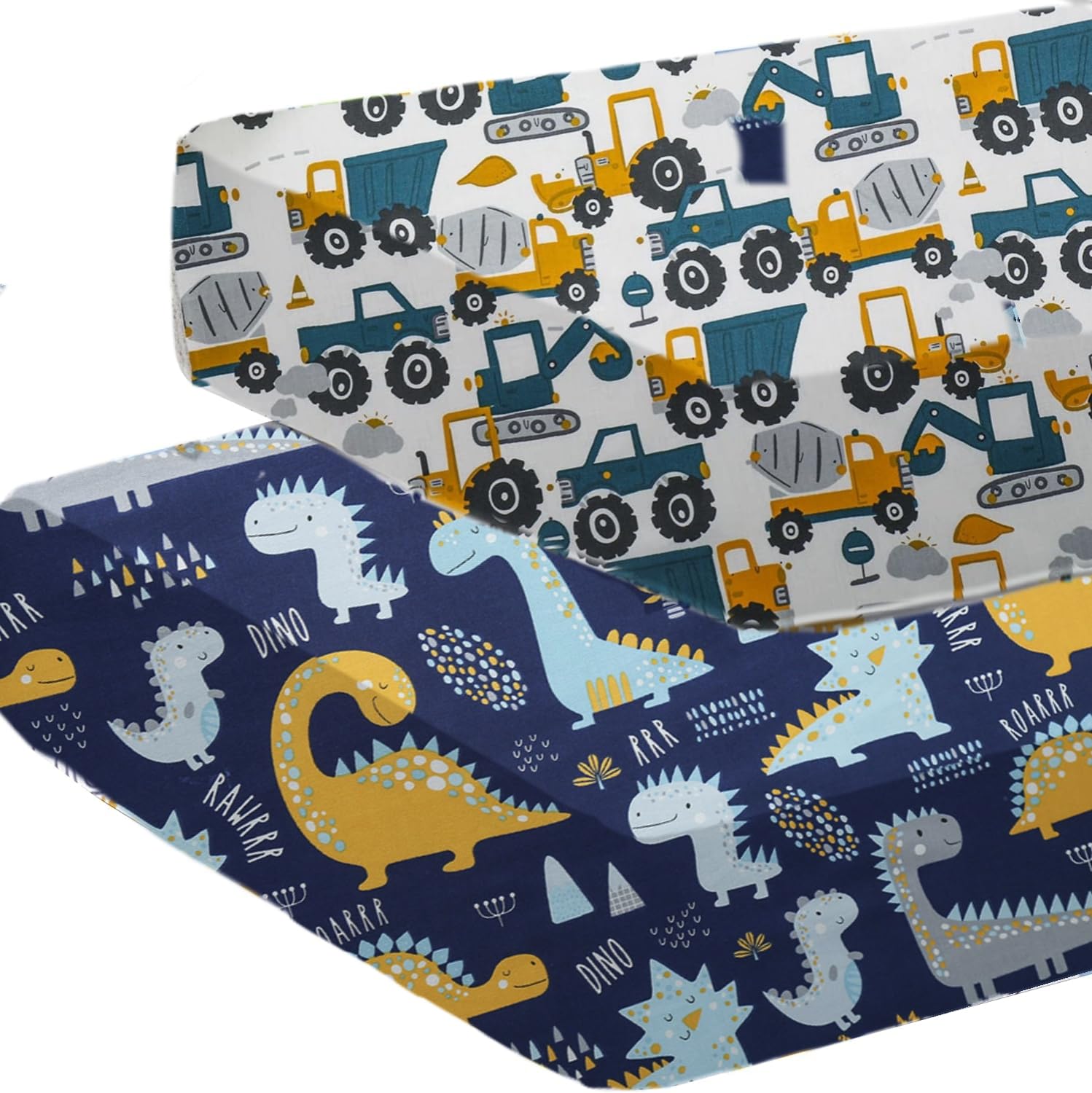 2 Pack Cot Bed Fitted Sheets 120 x 60cm | Bedding For Cot bed | Breathable Cotton Sheets For Standard Crib and Toddler Mattresses Fully Elasticated Skirt Breathable Easy Care