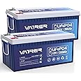 2Pack 12V 200AH Plus Low Temp Cutoff LiFePO4 Lithium Battery with 2560W, Built-in 200A BMS, 5000+ Cycles Rechargeable Deep Cycle Battery, Perfect for RV/Camper, Marine and Off-Grid Applications