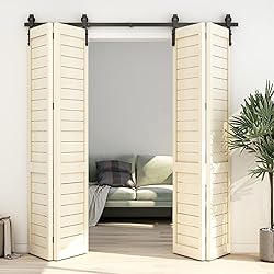 CCJH 72" Bi-Folding Sliding Barn Door Hardware Kit