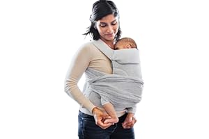 Boppy ComfyGrow Baby Carrier, 7-35lbs, Dove Gray, Newborn to Toddler with 3 Carrying Positions, 3-Stage Adjustable Seat and Head Support, Cotton Fabric