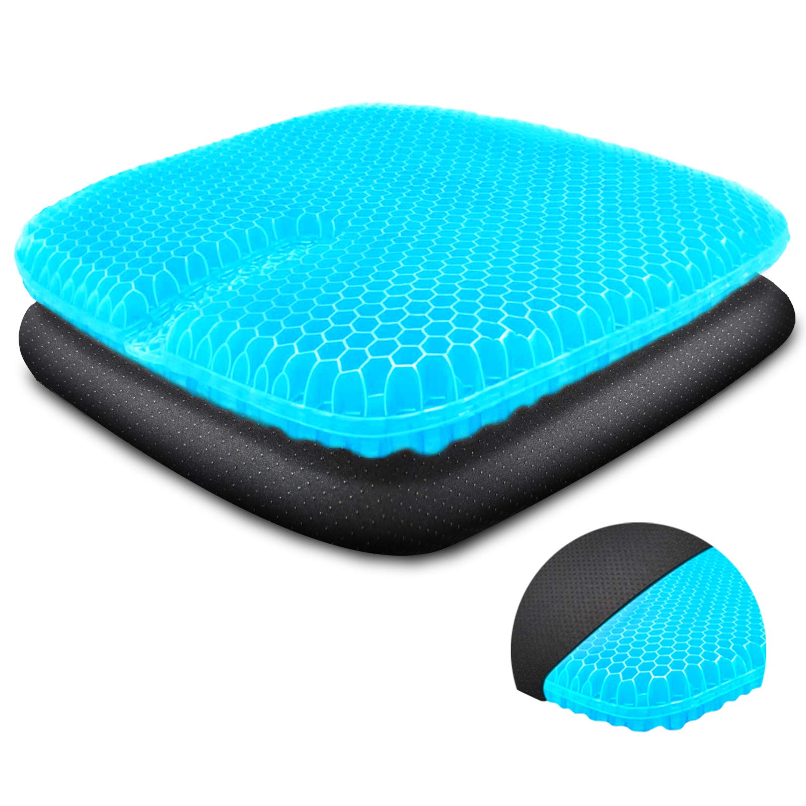 IYOKA Gel Cushion,Double-sided Office Chair Cushion, with Non-slip Cover Breathable Seat Cushion for Office, Studying, Yoga, Auto