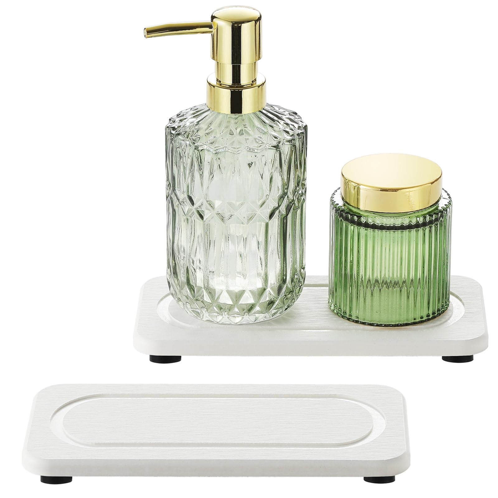 Photo 1 of Homdiva 2Pack Water Absorbing Stone Tray for Sink, Diatomite Drying Coasters for Kitchen & Bathroom Counter, Kitchen Soap Dish Makeup Caddy, Dispenser Sponge Holder Space Organizer, White - 8"x 3.8"