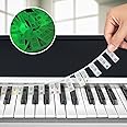 Upgraded Piano Keyboard Note Labels, with Night Light Function, Removable Piano Notes Guide for Beginner Without Stickers, 88-Key Full Size, Made of Silicone Come with Box (Rainbow Colors）