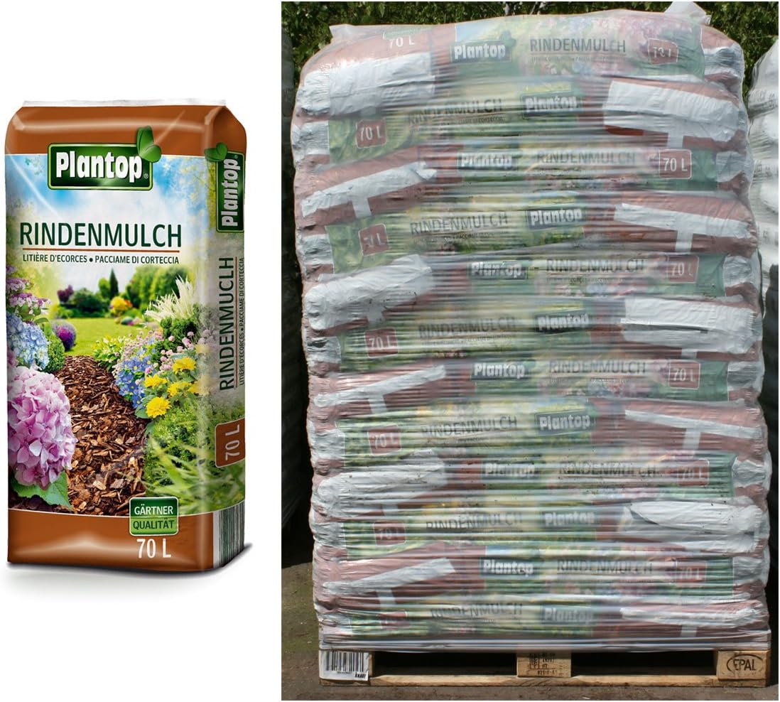 Plantop 20 Sack Rindenmulch á 70 Liter = 1400 Liter Mulch in Gärtnerqualität