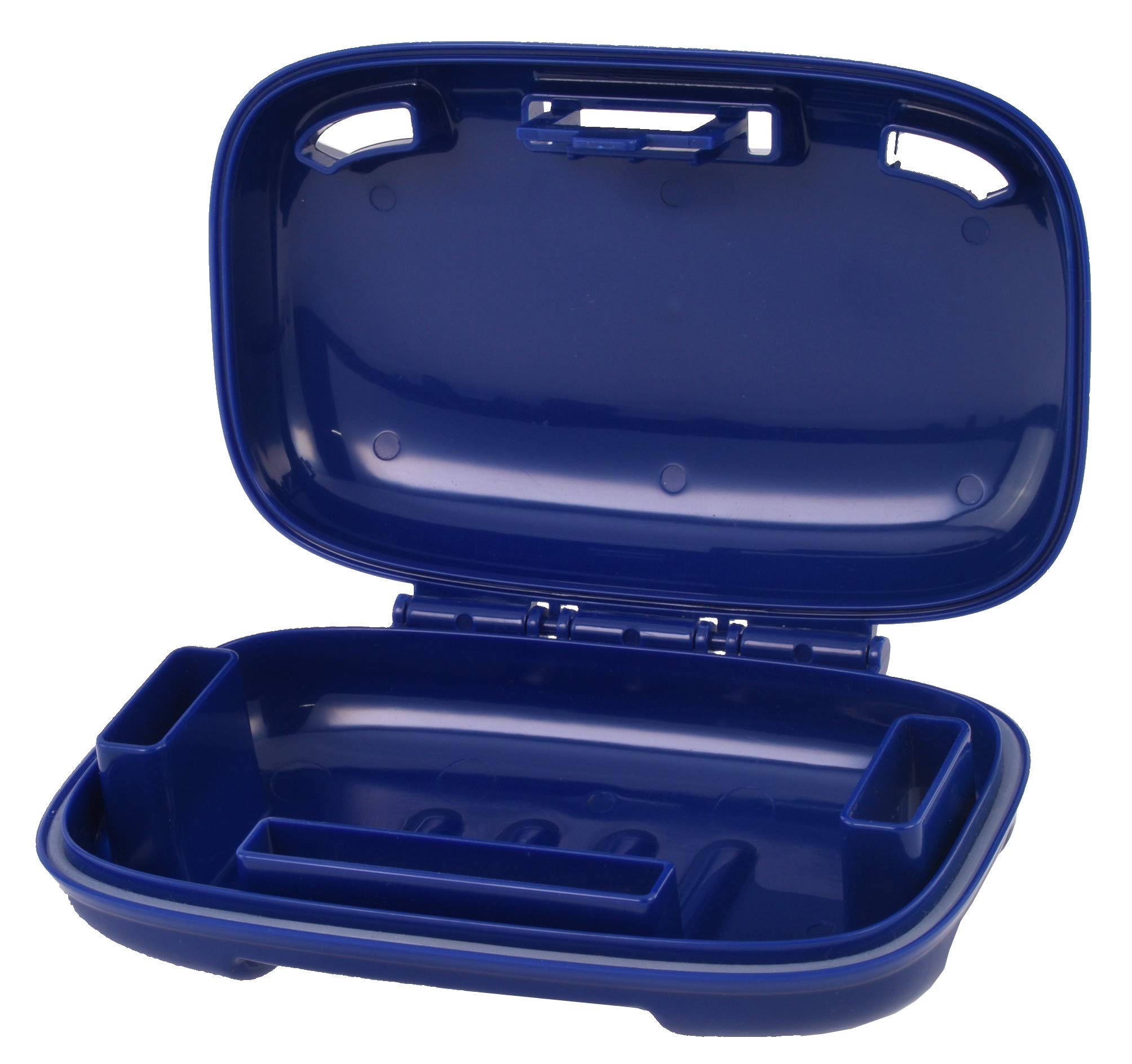 Carry-Dri Travel Soap Case by PORTINEER - Specially Designed Vents That Lets Bar Dry And Doesn't Leak - For Home School Gym Travel Hiking - Patented Design - Navy Blue