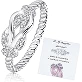 SOLOLIKE Mother Daughter Rings: Sterling Silver Infinity Love Ring Forever Knot Ring - Mothers Day Birthday Christmas Jewelry Gifts for Mom Daughter Grandmother Granddaughter