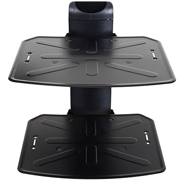 VideoSecu 2 Shelf DVD DVR VCR Wall Mount Bracket Component Shelf for DVD Player DSS Receiver Video Audio Cable Box MDVD04B WP6