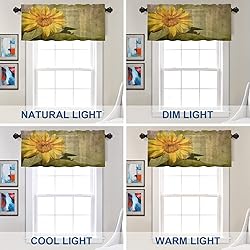 Batmerry Yellow Vintage Sunflower Valance