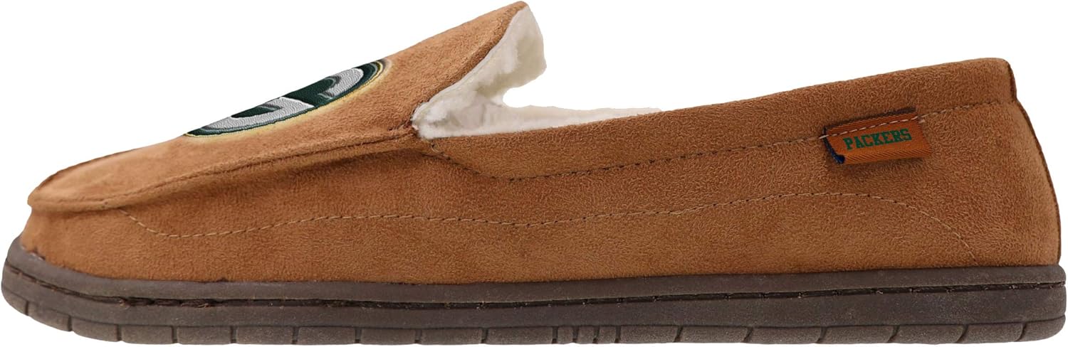 FOCO NFL Mens Football Team Logo Moccasin Slippers : Clothing