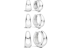 Gokeey Small Gold Hoop Earrings Set for Women,14K Gold Plated Hypoallergenic Lightweight Thick Chunky Gold Hoops Huggie Earrings for Women Trendy Jewelry