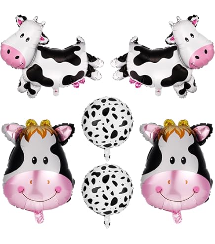 40 Inch Cow Print Number 4 Balloon - Farm Animal Theme Birthday Party Decorations