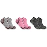 Carhartt Women's SL2623W Women's Midweight Cotton Blend Low Cut Sock 3-Pack
