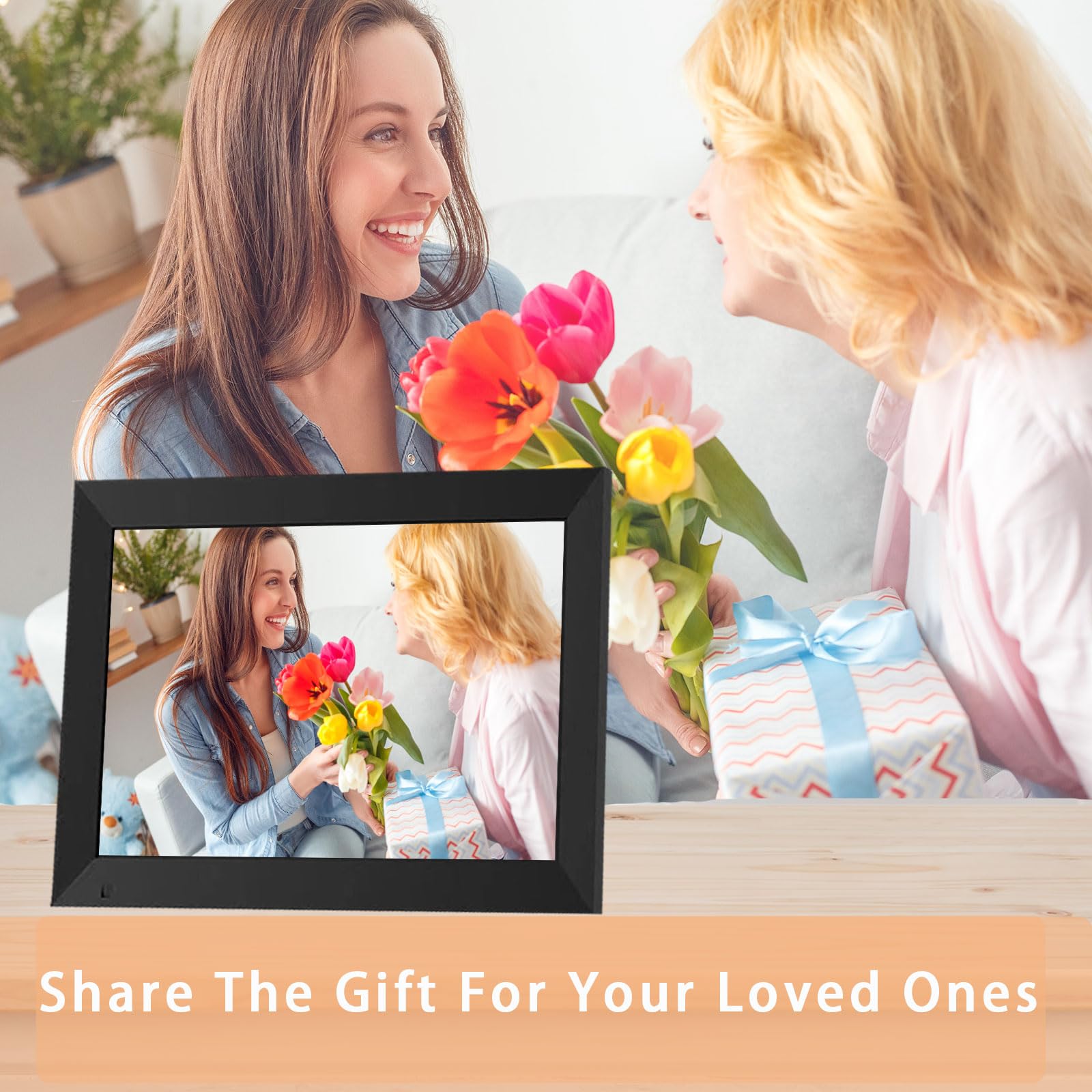 2 PCS Digital Picture Frame, PULLOON 10.1 Inch WiFi Digital Photo Frame with HD Touch Screen, Auto-Rotate, Wall Mountable, Built-in 32GB Storage, Easy Setup to Share Photo and Video Instantly via App