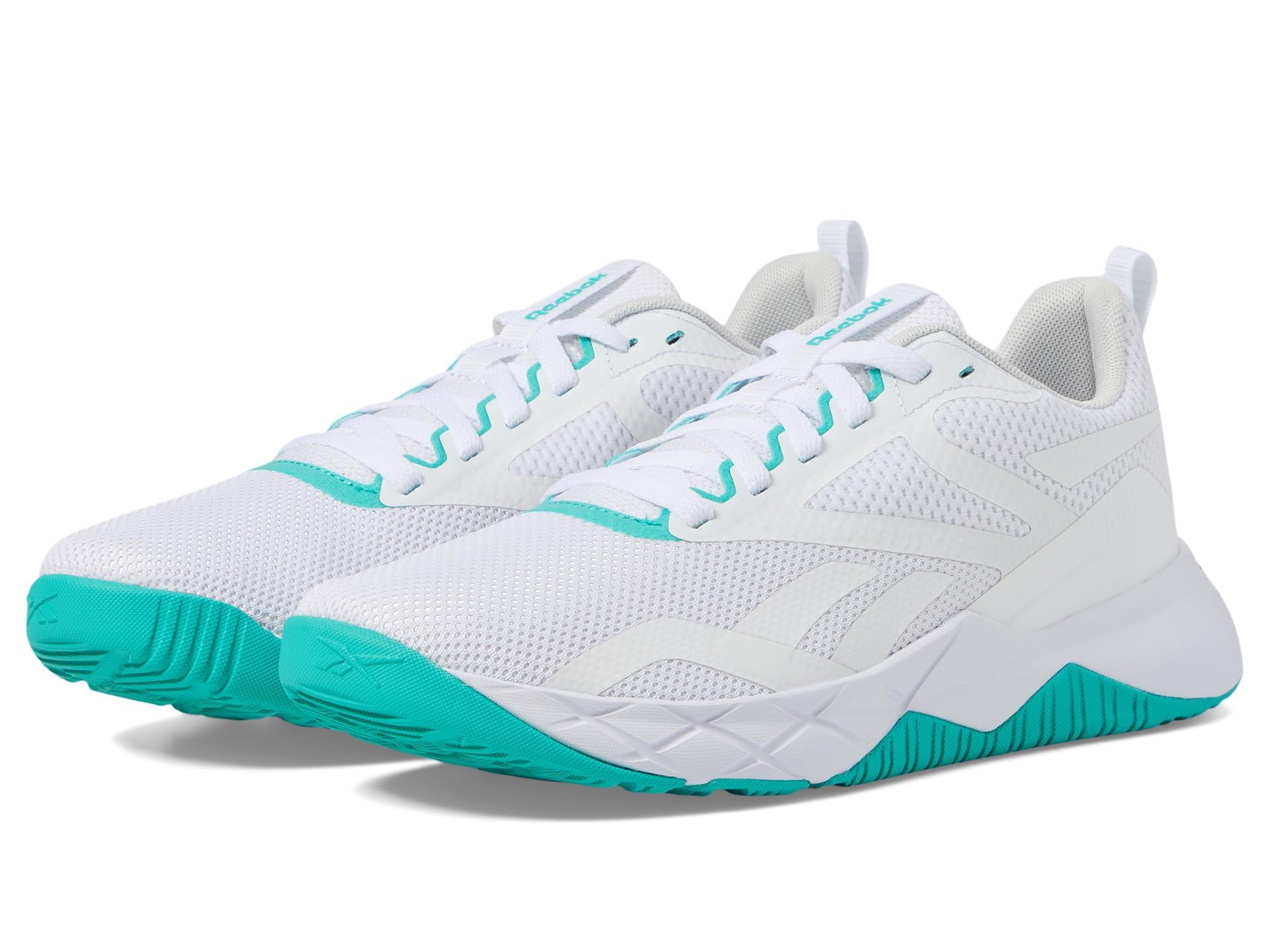 Reebok Women's NFX Trainer Sneaker, Footwear White/Black/Unleashed Green Image