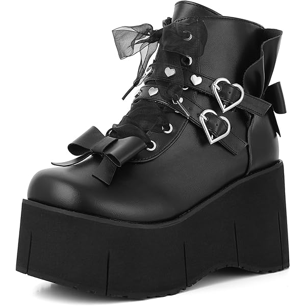 Amazon.com | GURURU Original Y2K Goth Platform Boots - Punk Chunky