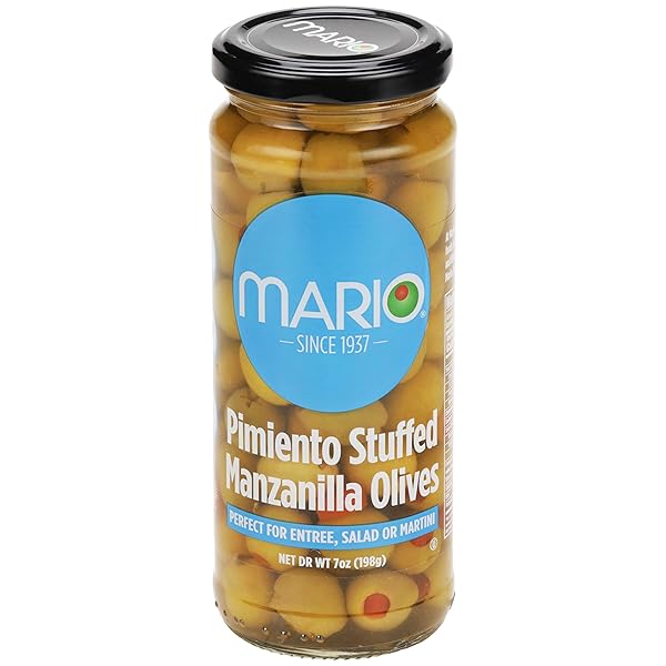 MARIO CAMACHO FOODS MANZANILLA STUFFED WITH PIMIENTO, 7.0 FLUID OUNCE