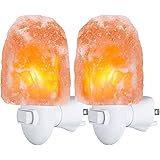 Arvidsson Himalayan Salt Lamp Night Light, Natural Pink Rock Salt Lamps with 4 Bulbs, ETL Approved Wall Plug Salt Night Light for Air Purifying - 2 Pack
